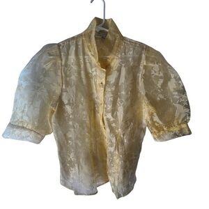 Haute Monde Vibrant Yellow Sheer Top